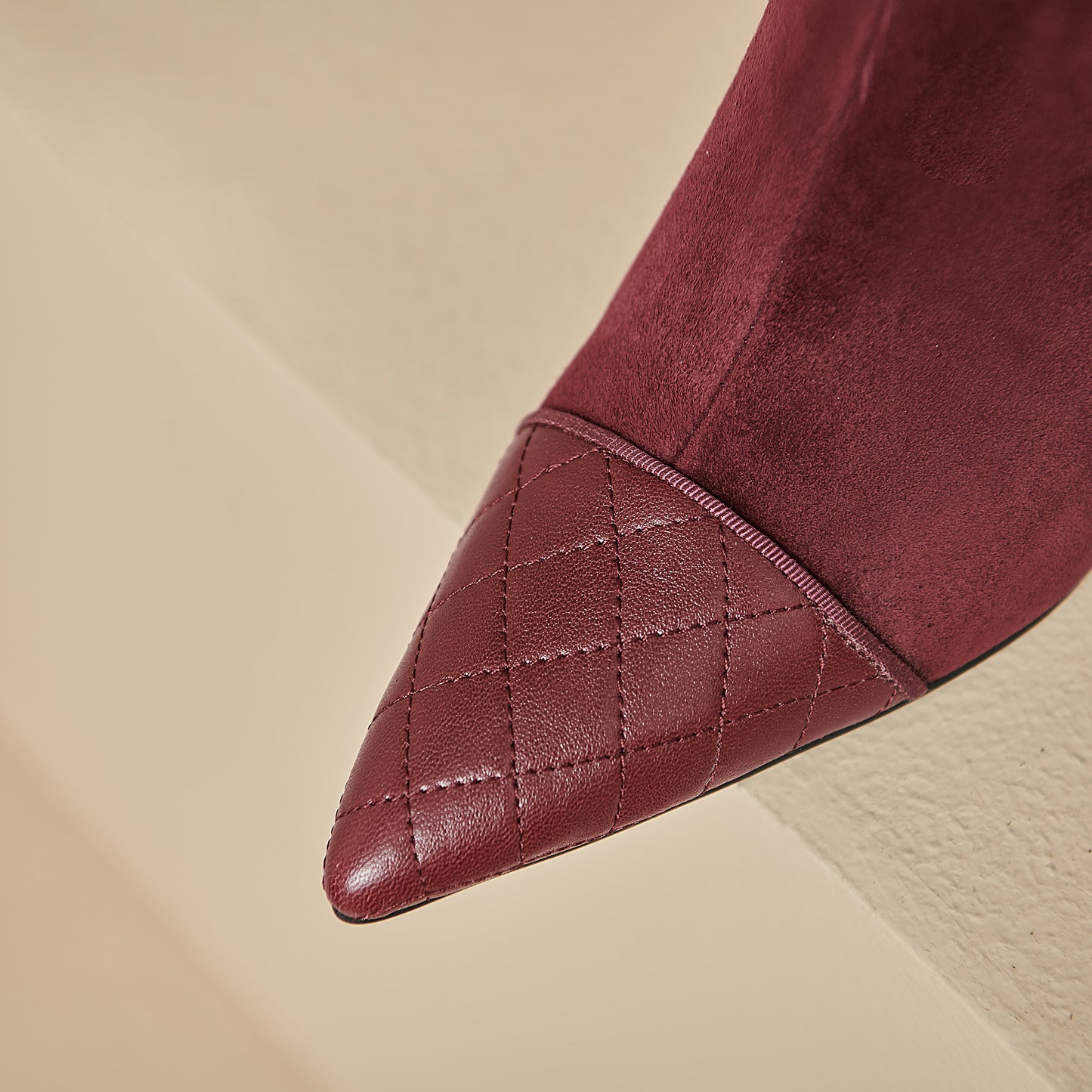 TinaCus Women's Genuine/Suede Leather Embossed Plaid Side Zipper Pointed Toe Stiletto Heel Pumps Shoes