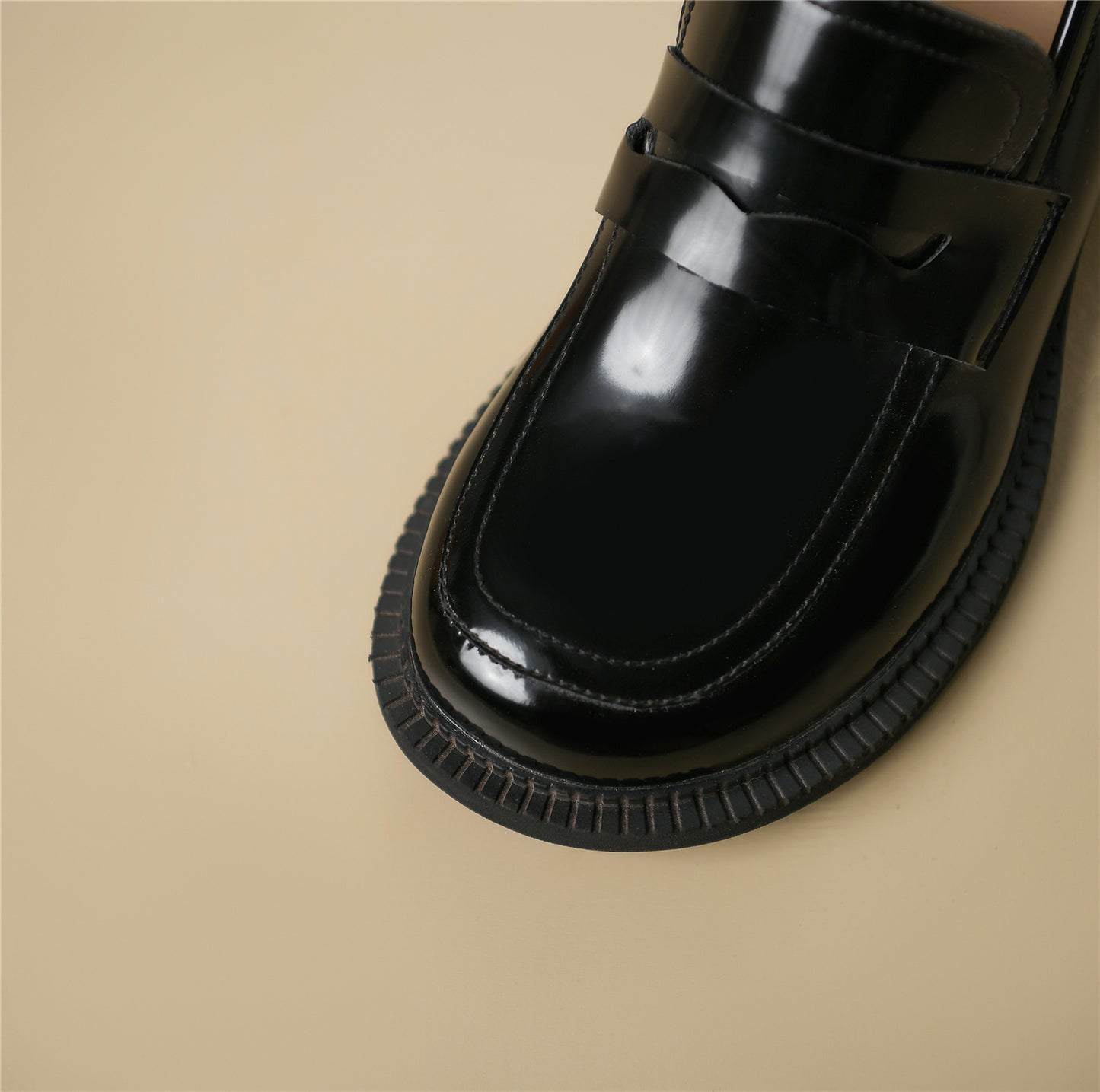 TinaCus Women's Genuine Leather Handmade Round Toe Chunky Heel Pumps