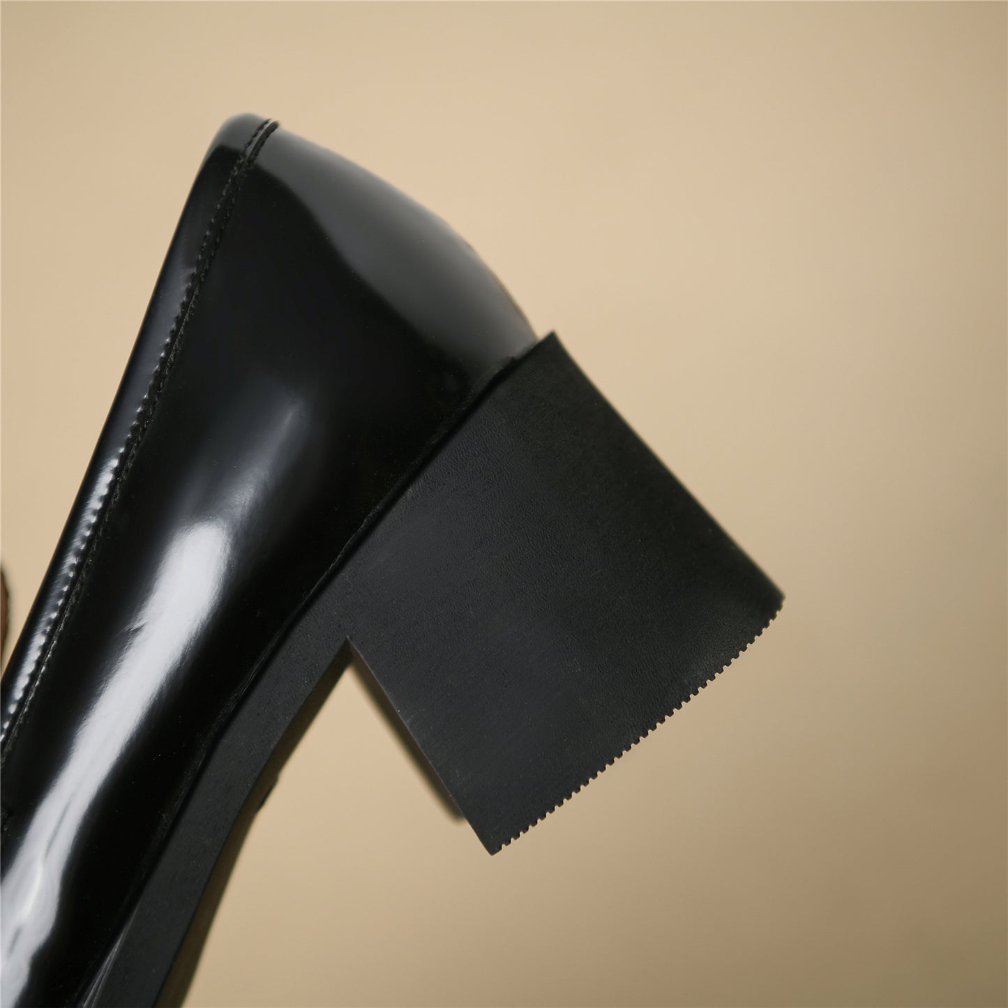 TinaCus Women's Genuine Leather Handmade Round Toe Chunky Heel Pumps
