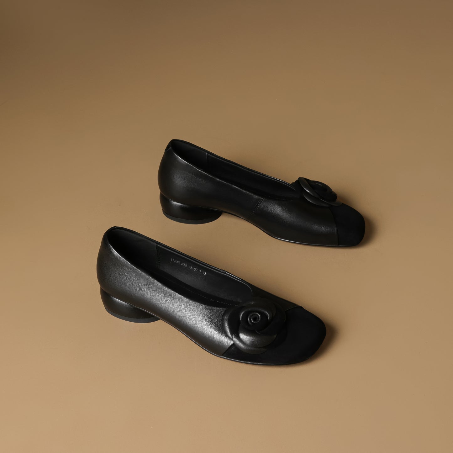 TinaCus Handmade Women's Genuine Leather Floral Closed Toe Lightweight Dressy Ballet Shoes