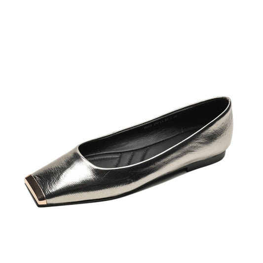 TinaCus Damenschuhe aus echtem Leder, handgefertigt, quadratische Zehenpartie, bequeme flache Schuhe