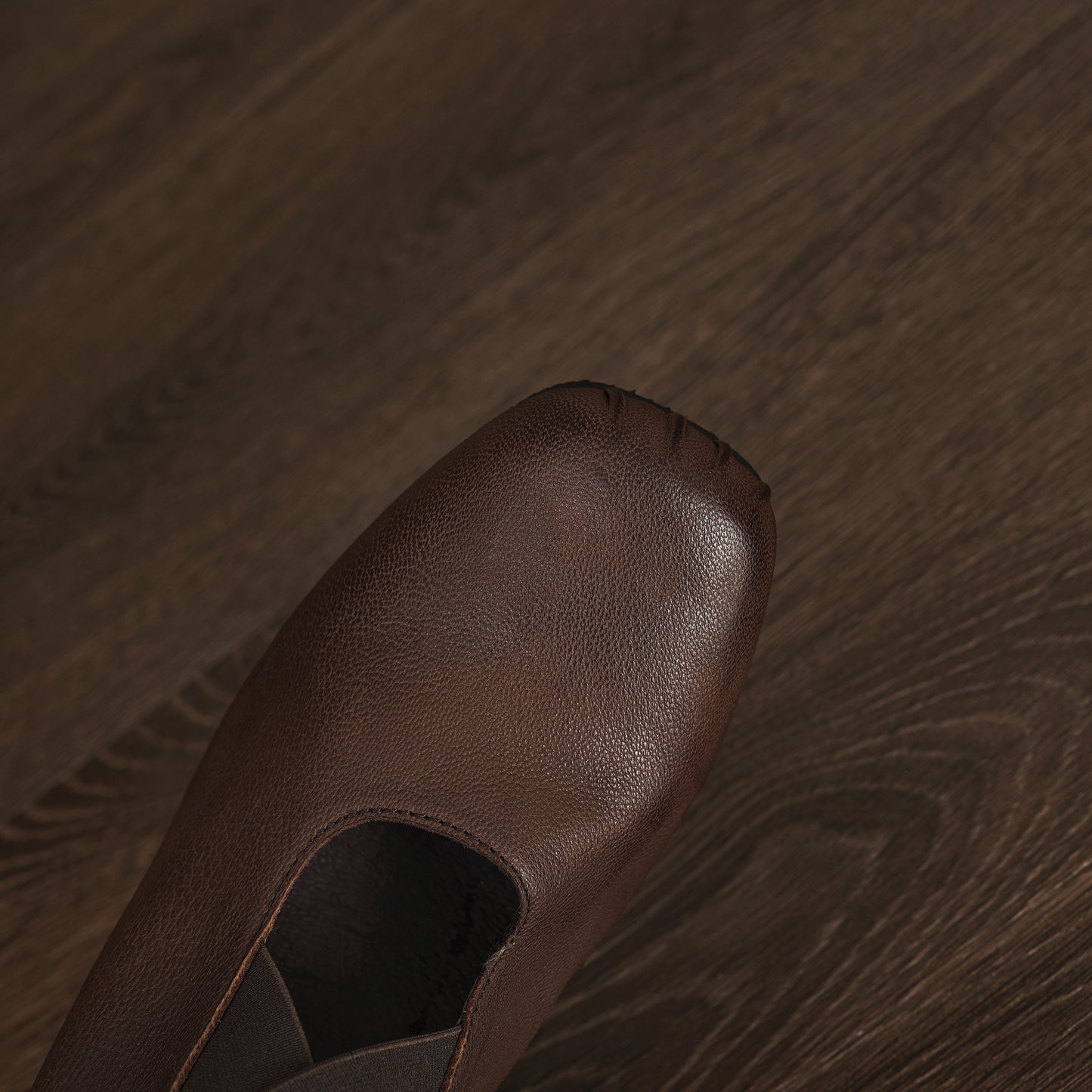 TinaCus Women's Ballet Ankle Boots Genuine Leather Square Toe Handmade Chunky Heels Slip on Booties