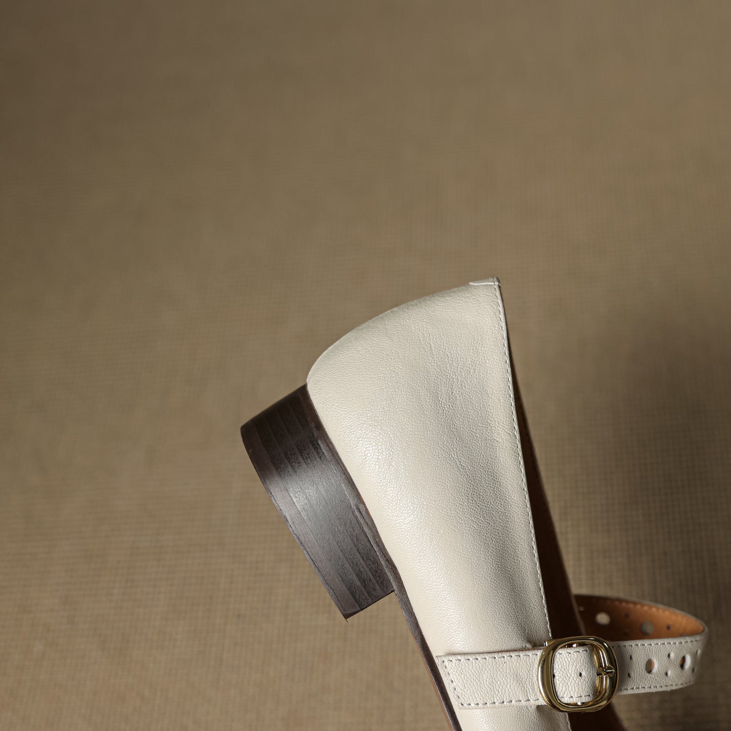 TinaCus Handmade Women's Genuine Leather Round Toe Perforated Ballet Flats with Adjustable Buckle