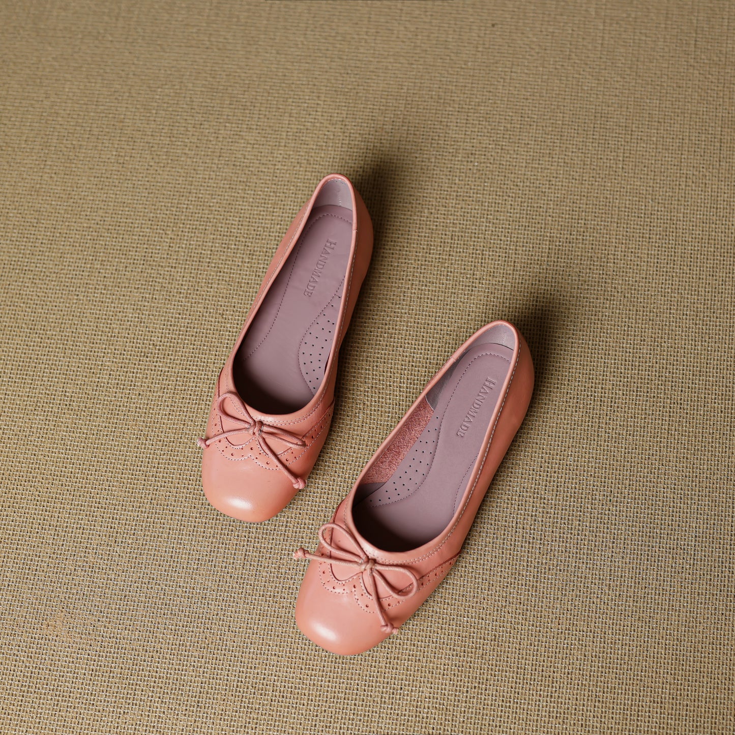 TinaCus Handmade Women's Genuine Leather Square Toe Baroque Ballet Flats with Bowtie