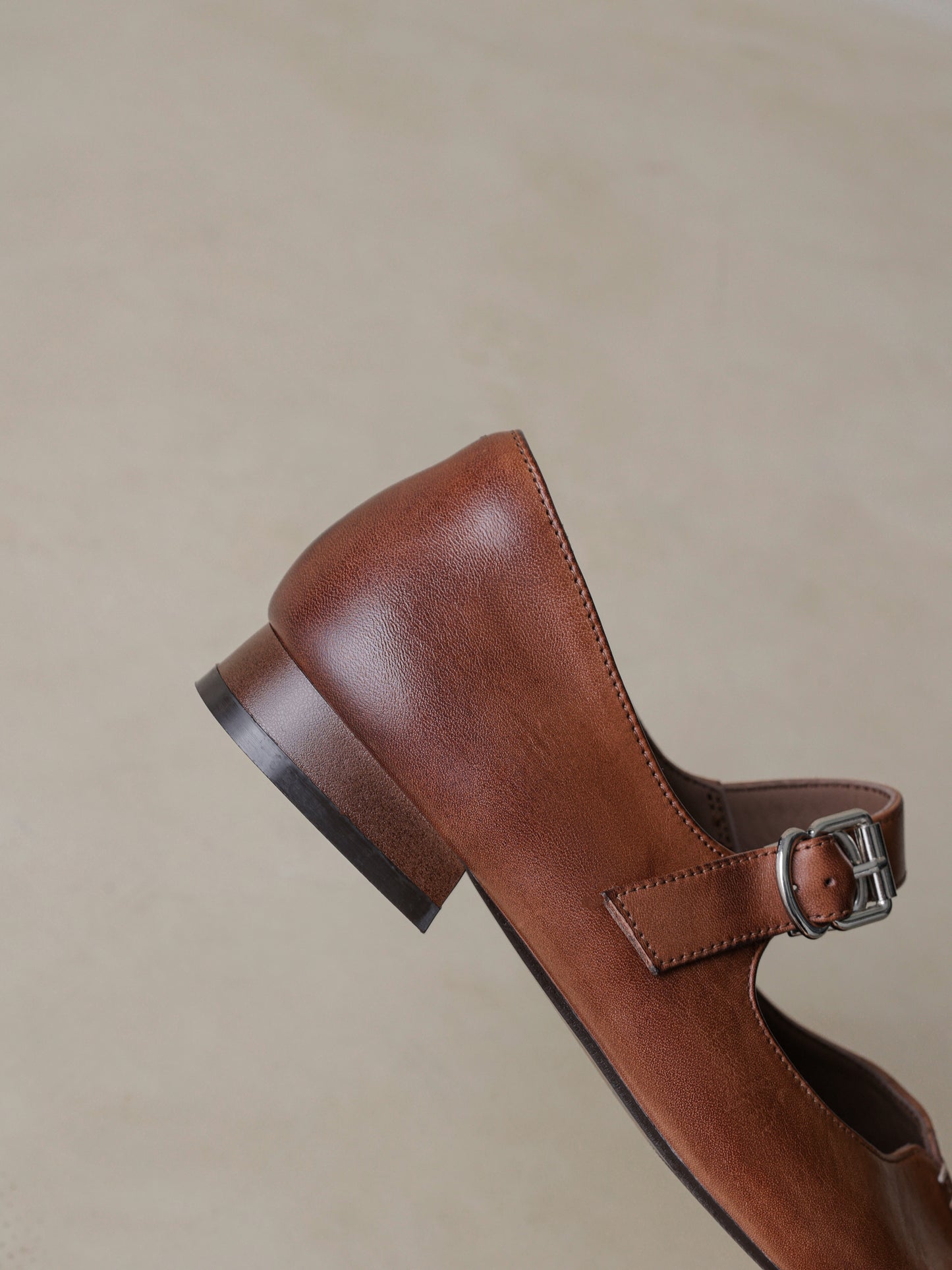 TinaCus Women's Mary Jane Genuine Leather Handmade Square Toe Daily Dress Shoes with Buckle