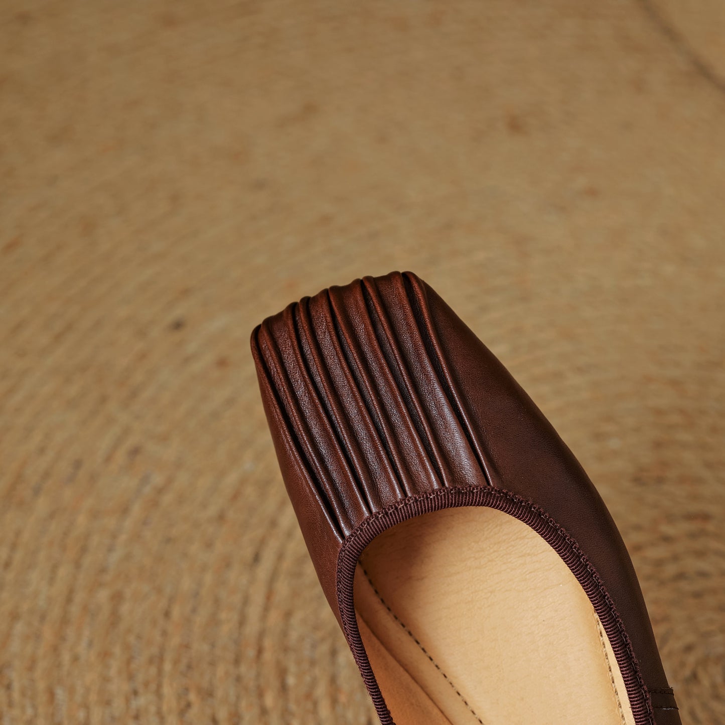 TinaCus Women's Square Toe Genuine Leather Handmade Drape Design Slip on Flat Loafers Shoes