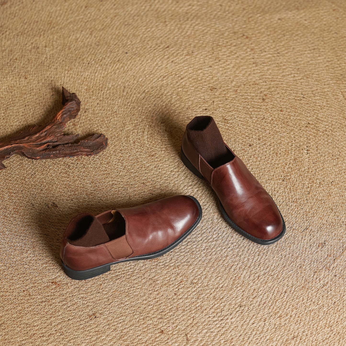 TinaCus Handmade Women's Genuine Leather Round Toe Slip On Casual Work Office Loafer Shoes