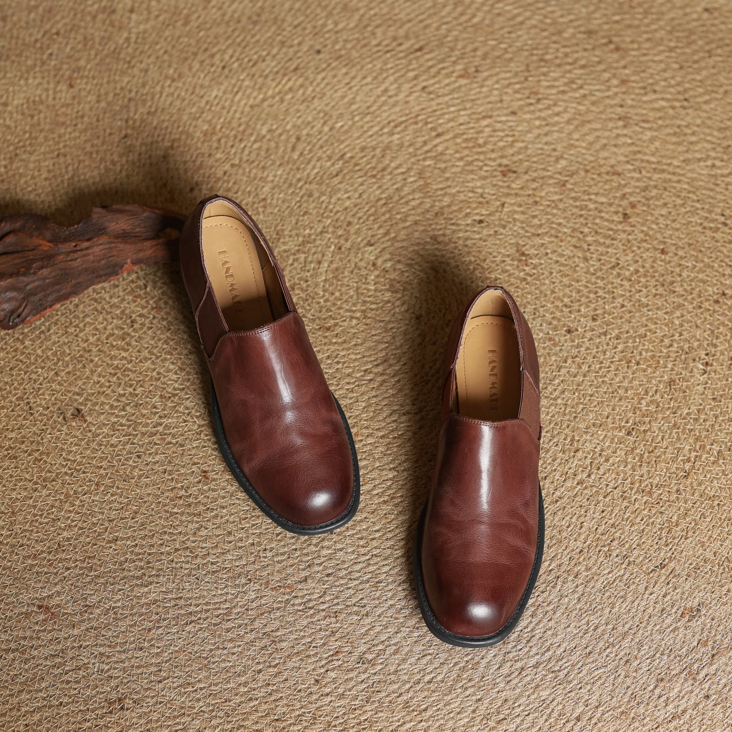 TinaCus Handmade Women's Genuine Leather Round Toe Slip On Casual Work Office Loafer Shoes