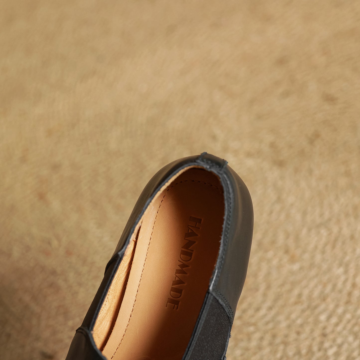 TinaCus Handmade Women's Genuine Leather Round Toe Slip On Casual Work Office Loafer Shoes