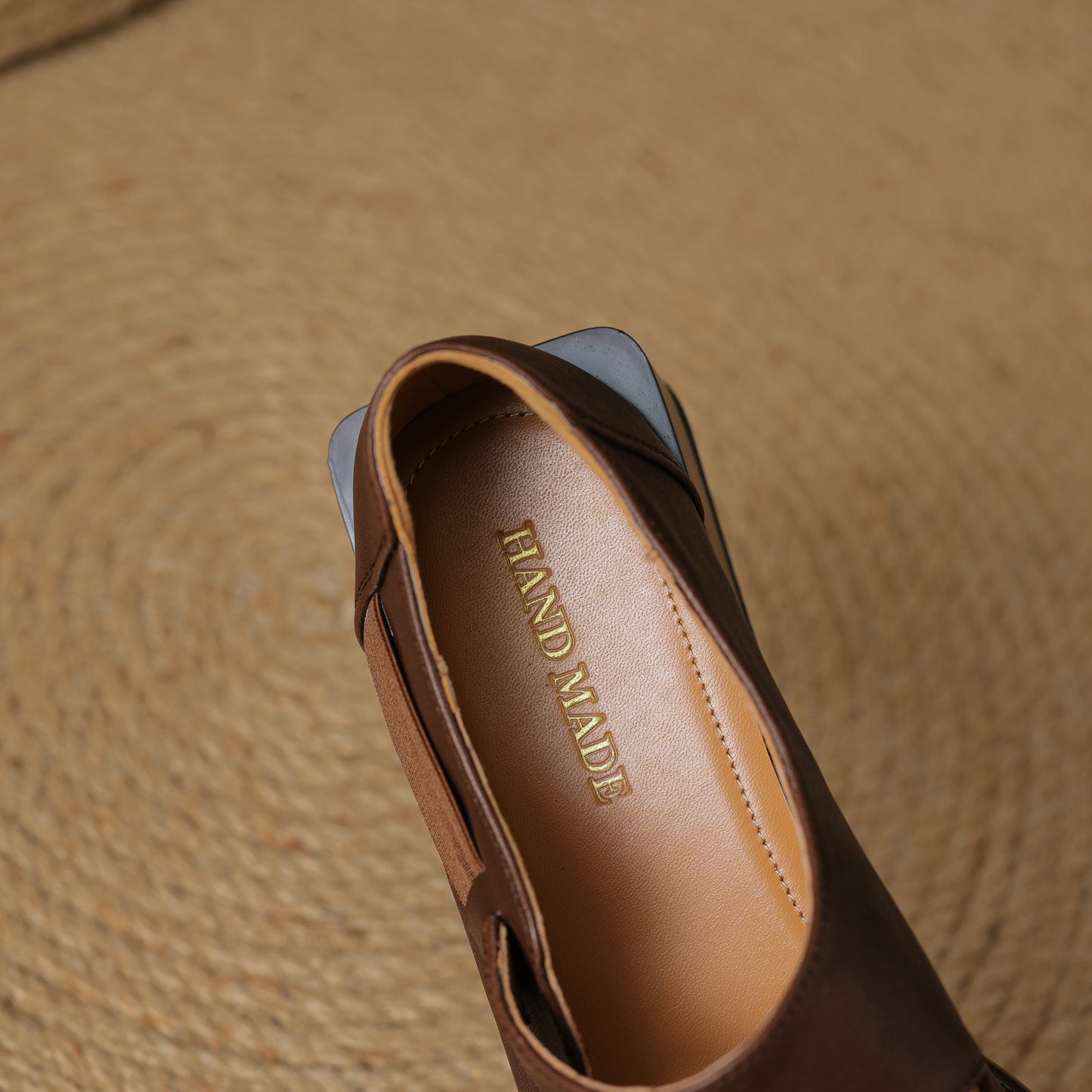 TinaCus Women's Square Toe Handmade Low Heels Genuine Leather Retro Loafers Shoes