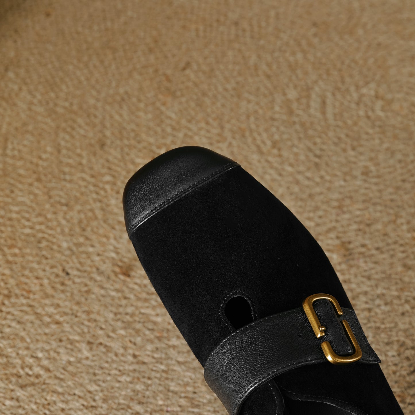 TinaCus Women's Cap Toe Suede & Genuine Leather Handmade Strap Buckle Low Heels Loafers Shoes