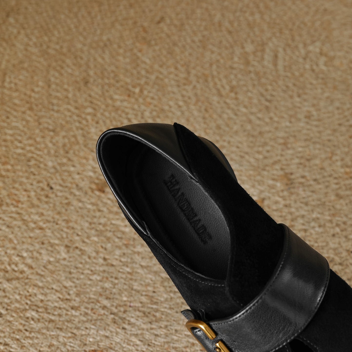 TinaCus Women's Cap Toe Suede & Genuine Leather Handmade Strap Buckle Low Heels Loafers Shoes