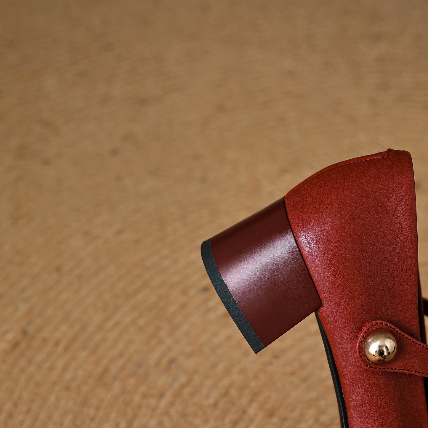 TinaCus Women's Round Toe Pleated Genuine Leather Handmade Chunky Heels Mary Jane Shoes