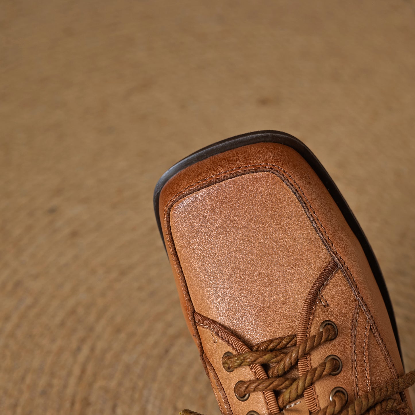 TinaCus Women's Square Toe Genuine Leather Handmade Selftie Flat Oxford Shoes