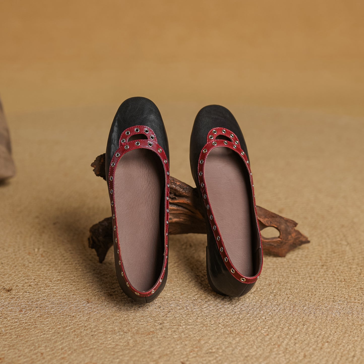 TinaCus Handmade Women's Genuine Leather Slip On Perforated Round Toe Dress Ballet Flat