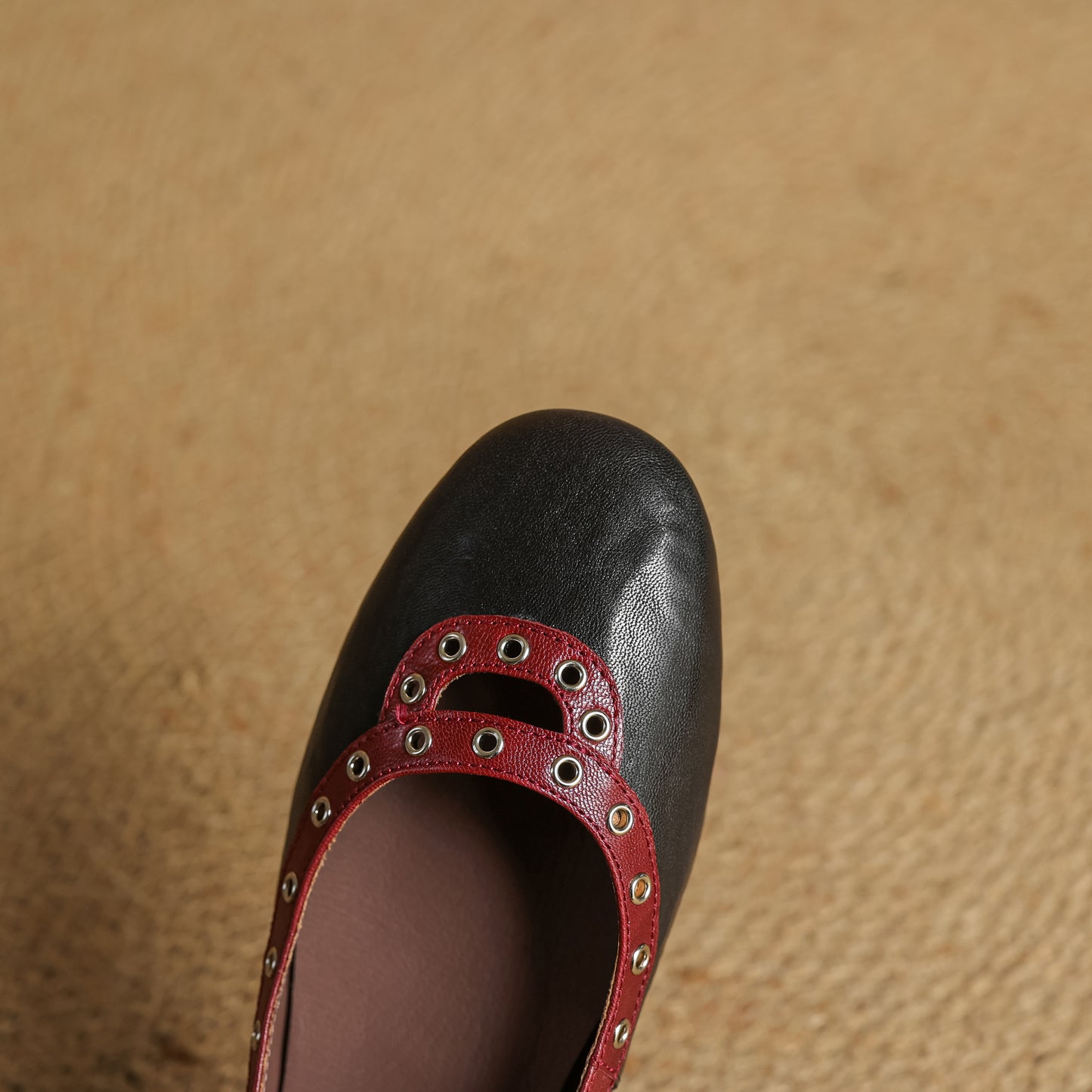 TinaCus Handmade Women's Genuine Leather Slip On Perforated Round Toe Dress Ballet Flat