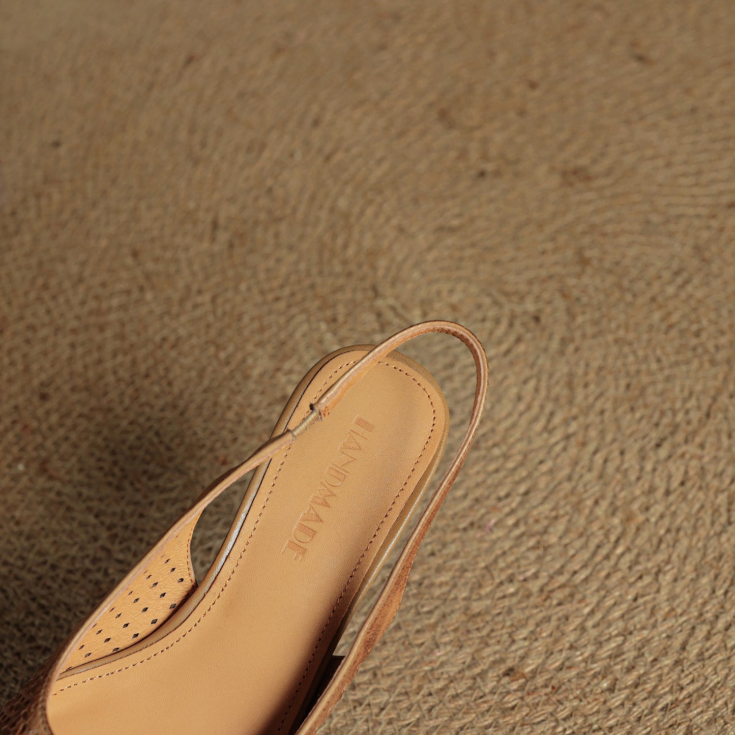 TinaCus Handmade Women's Genuine Leather Open Toe Slip-on Hollow-Out Slingback Sandals