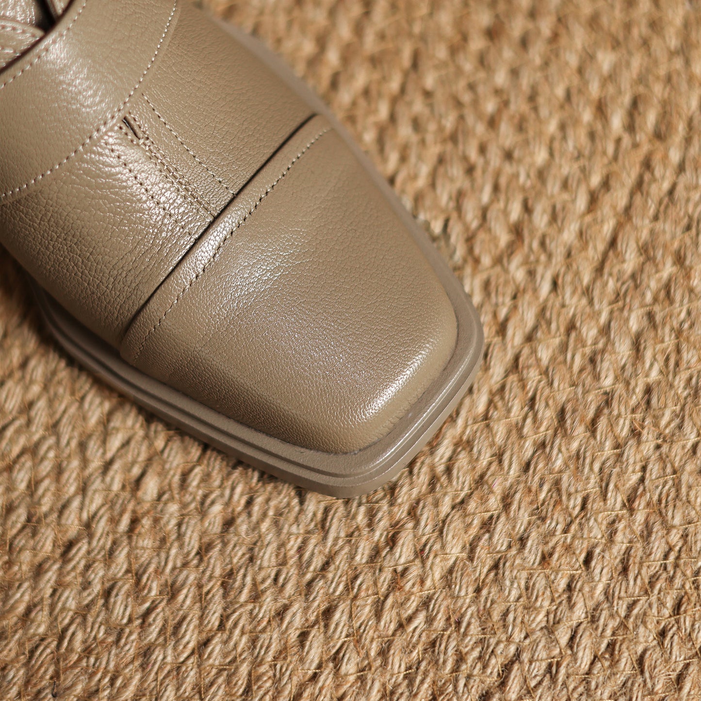 TinaCus Genuine Leather Handmade Chunky Heels Women's Square Toe Trendy Pumps Shoes