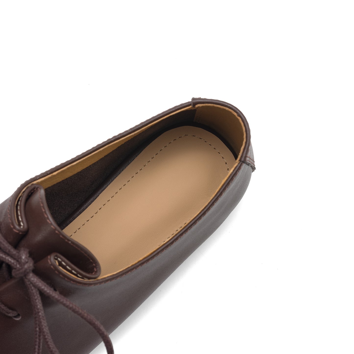 TinaCus Women's Lace-up Loafers Handmade Soft Leather Square Toe Daily Work Business Casual Flats