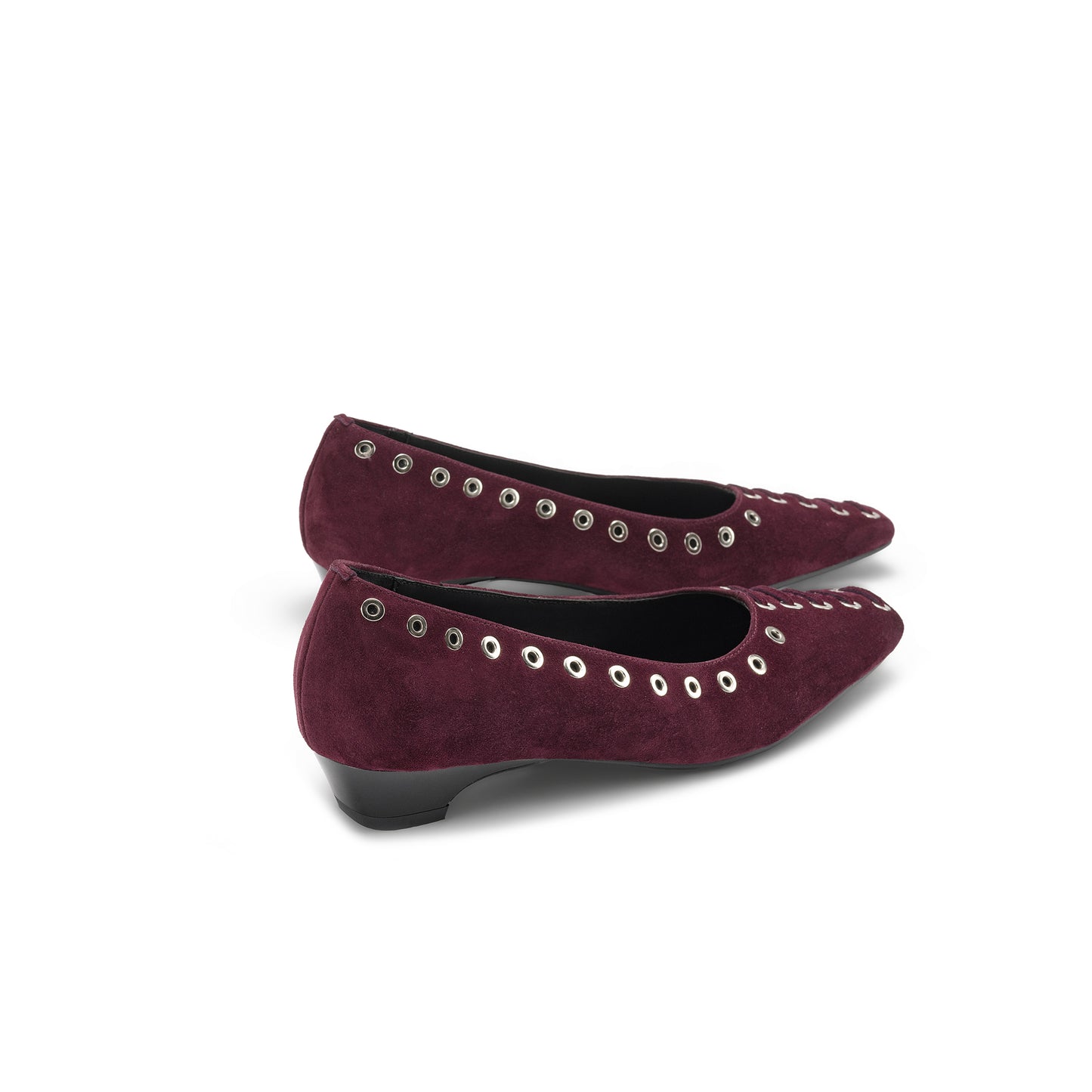 TinaCus Women's Ballet Flats Handmade Suede Leather Square Toe Hollow-Out Comfort Loafer Shoes Party Business