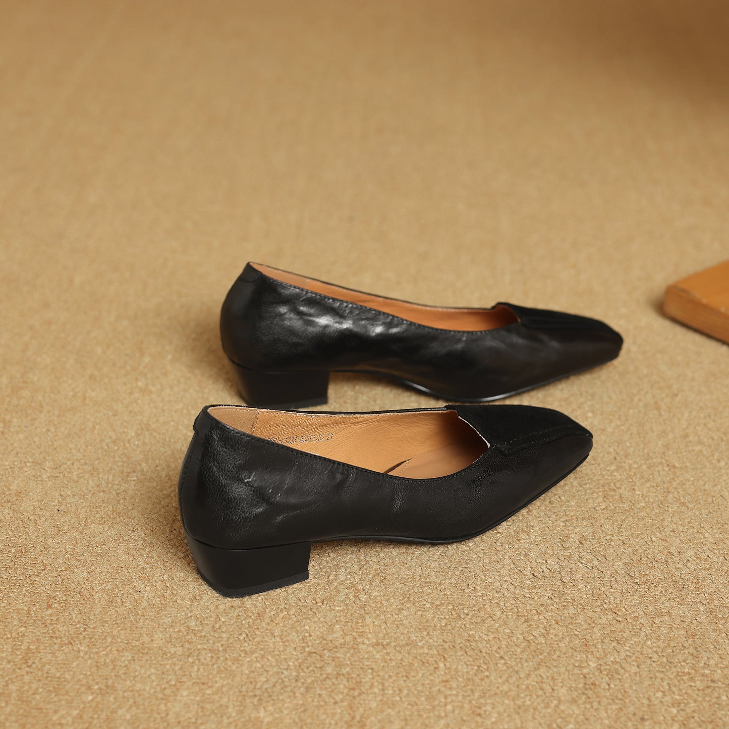 TinaCus Handmade Women's Genuine Leather Square Toe Slip On Patchwork Low Heel Office Dress Loafer Shoes