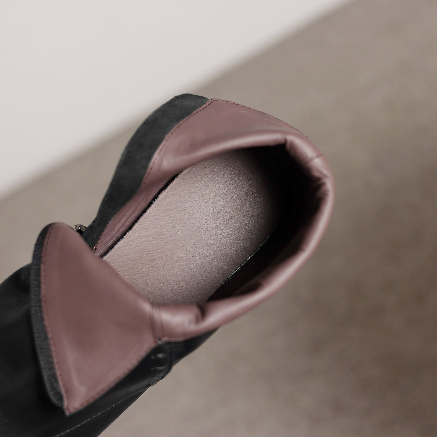 TinaCus Genuine Leather Women's Square Toe Side Zipper Low Heels Handmade Ankle Boots