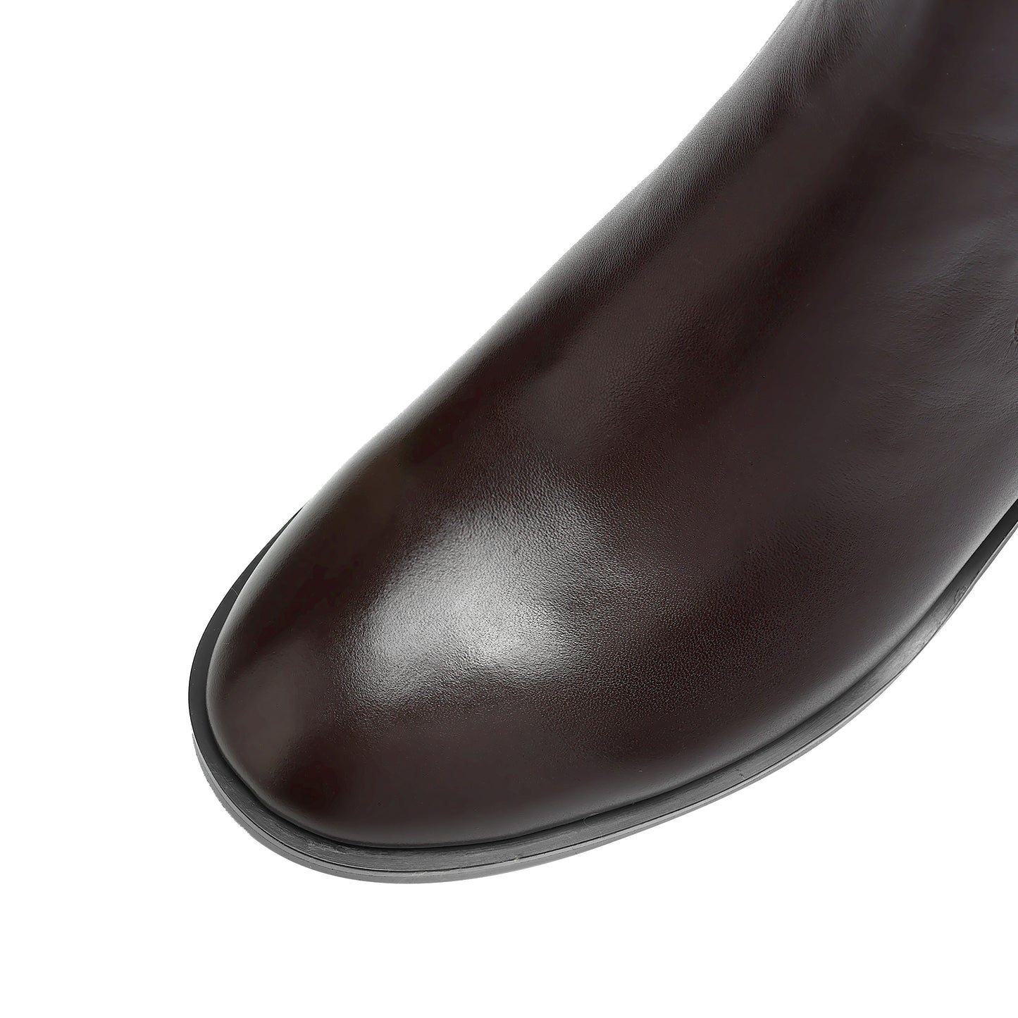 TinaCus Women's Genuine Leather Handmade Elastic Panel Ankle Buckle Round Toe Stacked Low Heel Short Booties