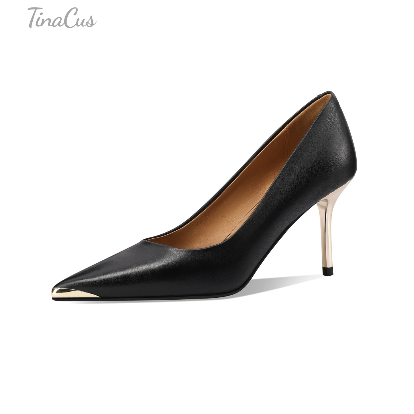 TinaCus Women's Pointed Toe Handmade Stiletto High Heels Genuine Leather Stylish Pumps Shoes