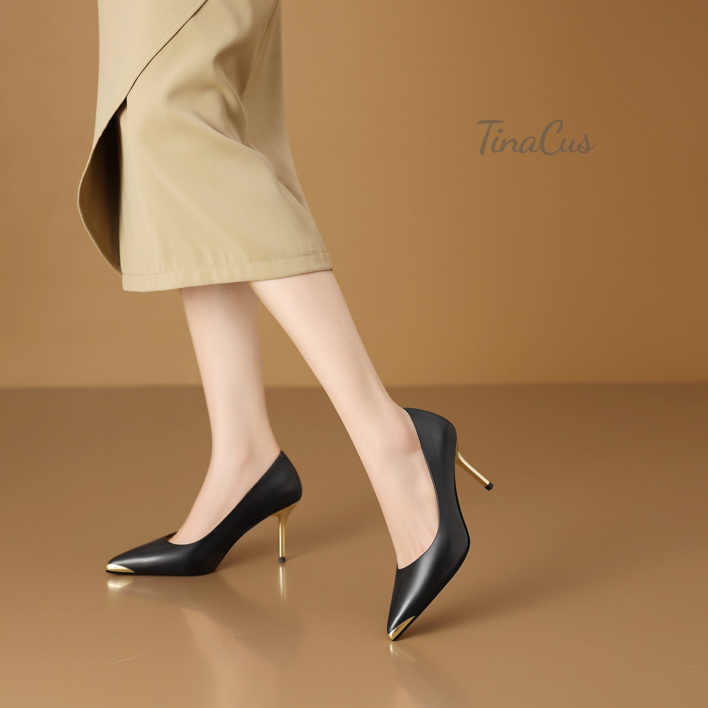 TinaCus Women's Pointed Toe Handmade Stiletto High Heels Genuine Leather Stylish Pumps Shoes