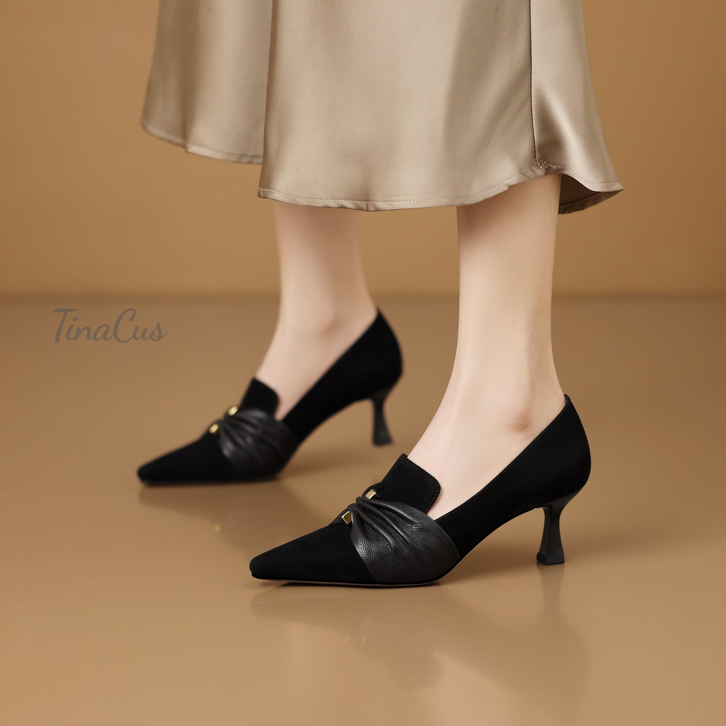 TinaCus Women's Pointed Toe Suede Leather Handmade Stiletto Heels Elegant Dress Pumps Shoes