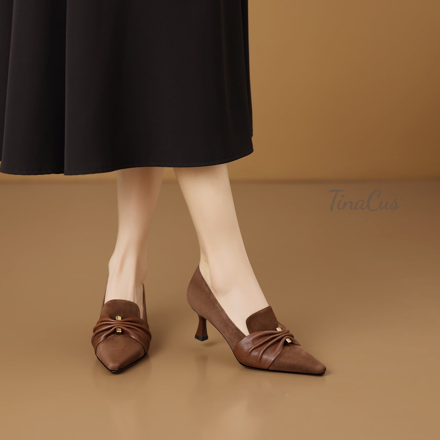 TinaCus Women's Pointed Toe Suede Leather Handmade Stiletto Heels Elegant Dress Pumps Shoes