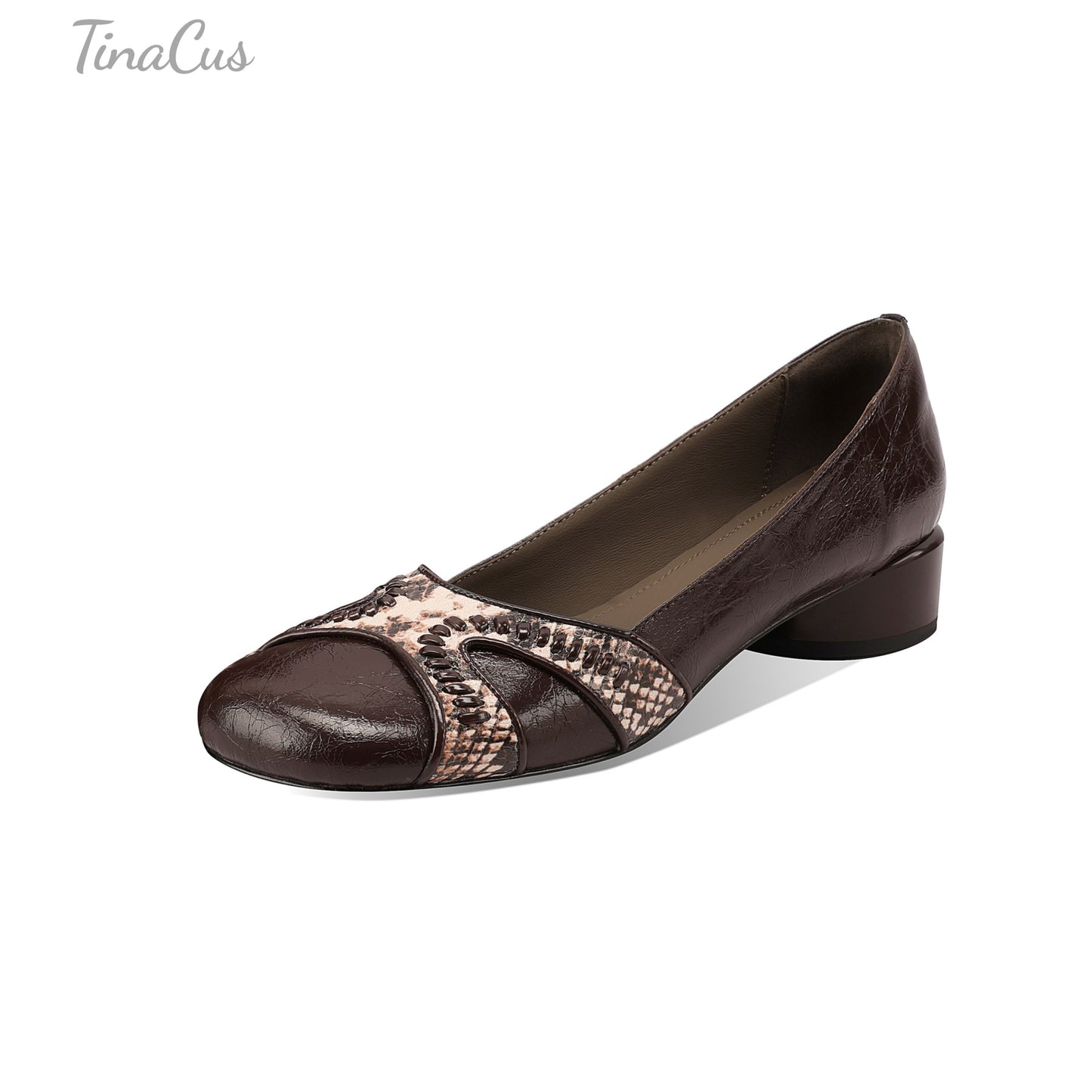 TinaCus Women’s Square Toe Low Block Heel Slip On Loafers