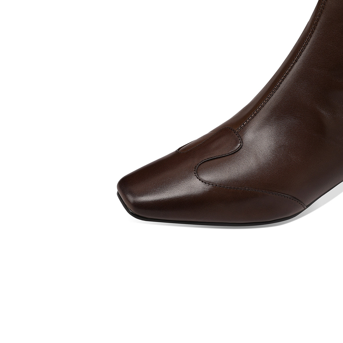 TinaCus Women's Square Toe Side Zipper Low Cuban Heel Casual Ankle Boots