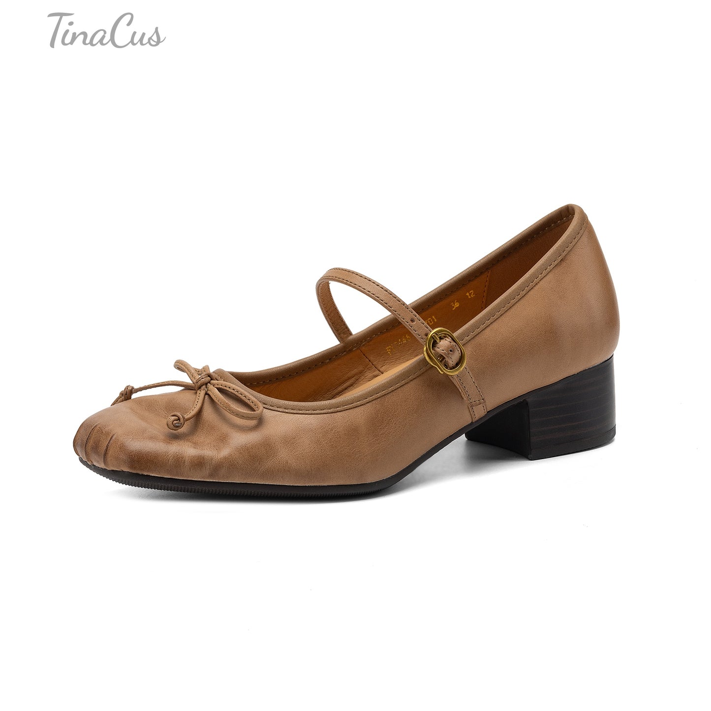 TinaCus Women’s Cute Bowtie Block Heel Mary Jane Pumps