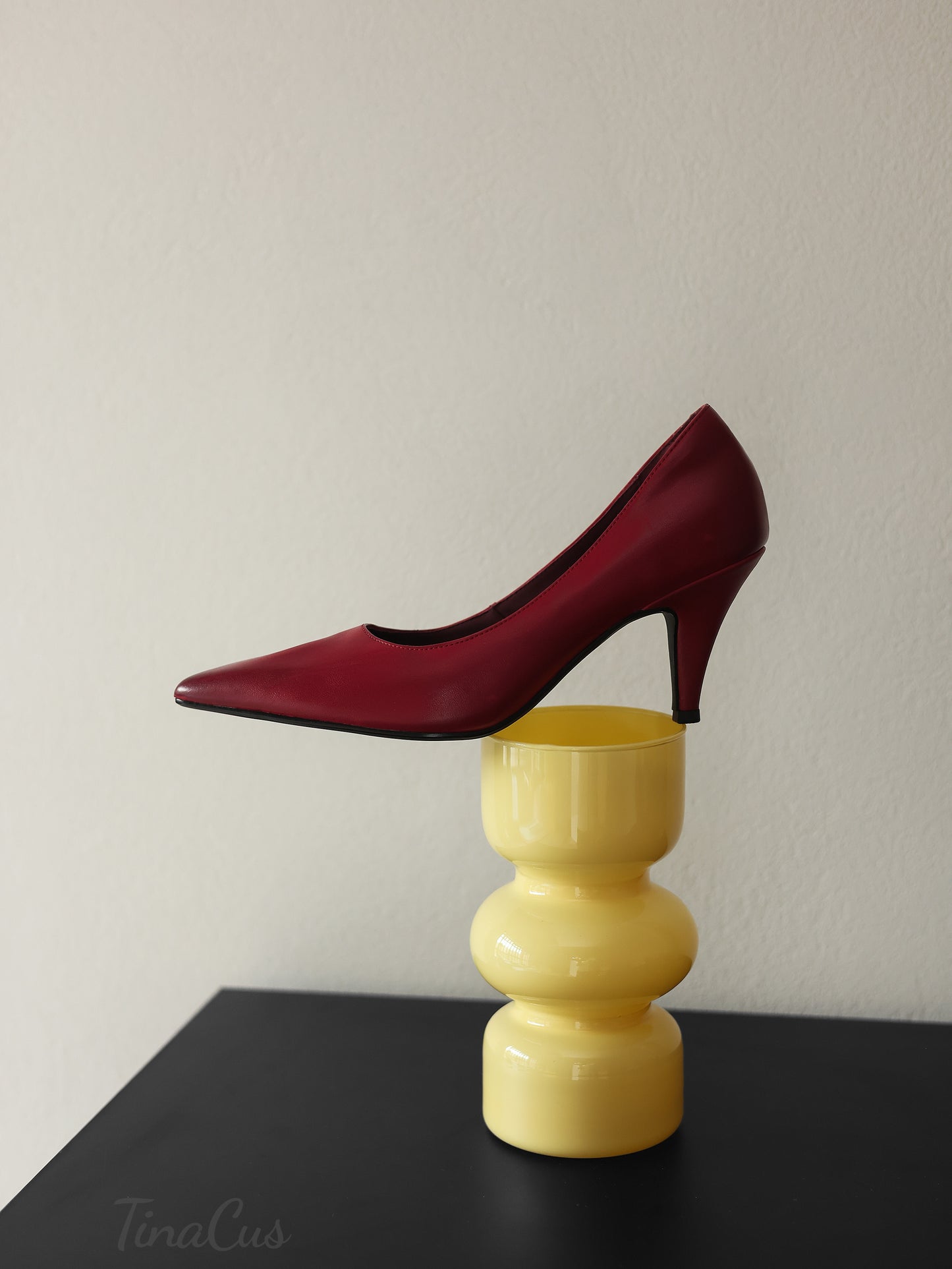 TinaCus Classic Pointed Toe Women's Genuine Leather Handmade Stiletto Mid Heel Slip On Dress Pumps Shoes