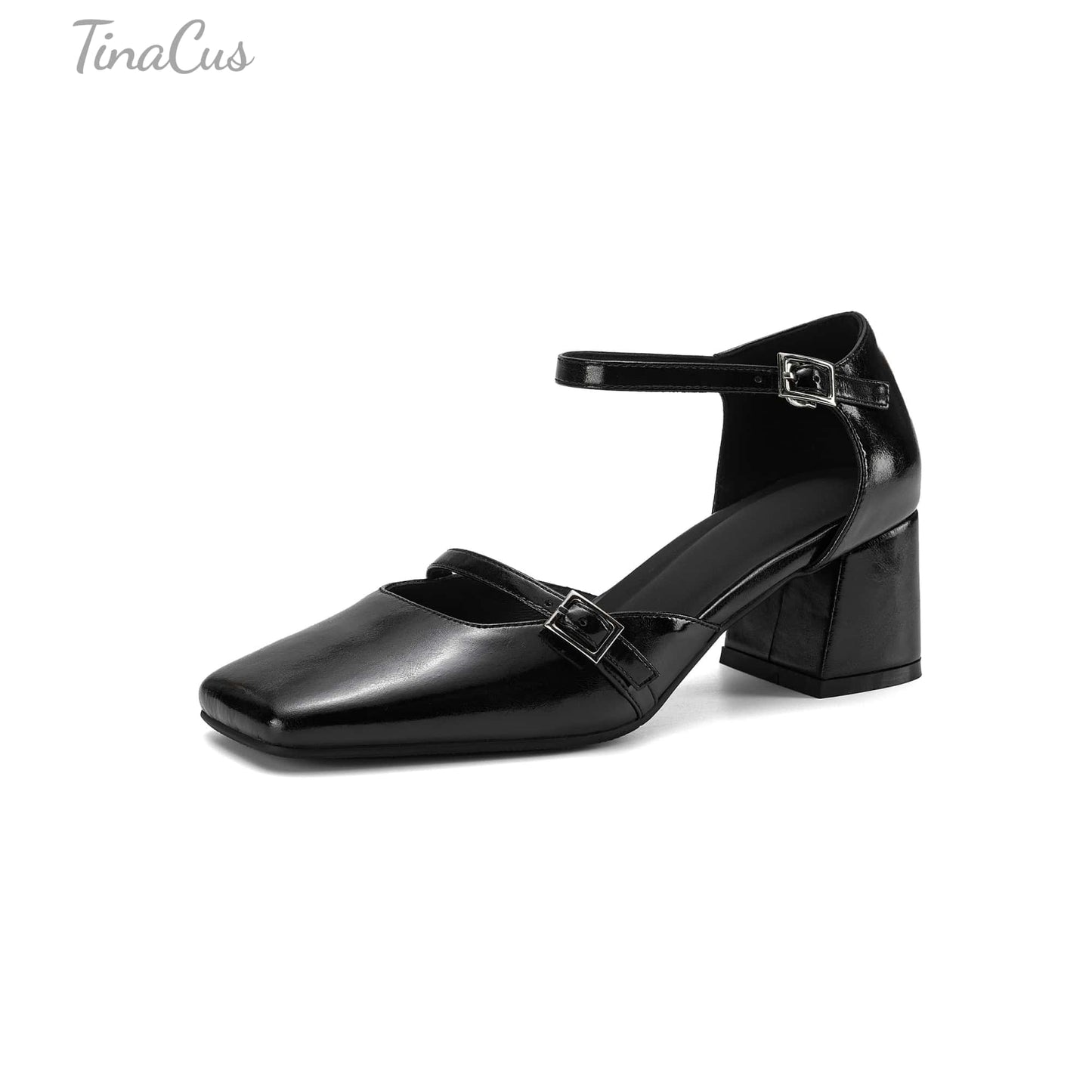 TinaCus Women's Closed Toe Sandals Genuine Leather Handmade Ankle Buckle Straps Dressy Mary Jane Shoes