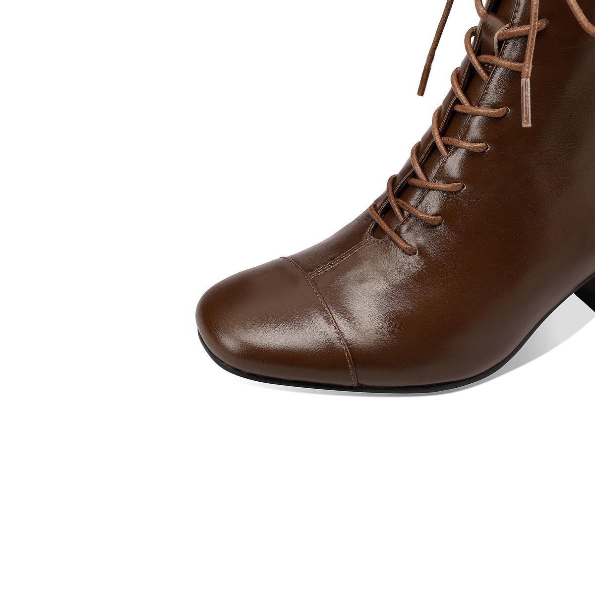 TinaCus Women’s Lace up Square Toe Block Heel Side Zipper Ankle Booties