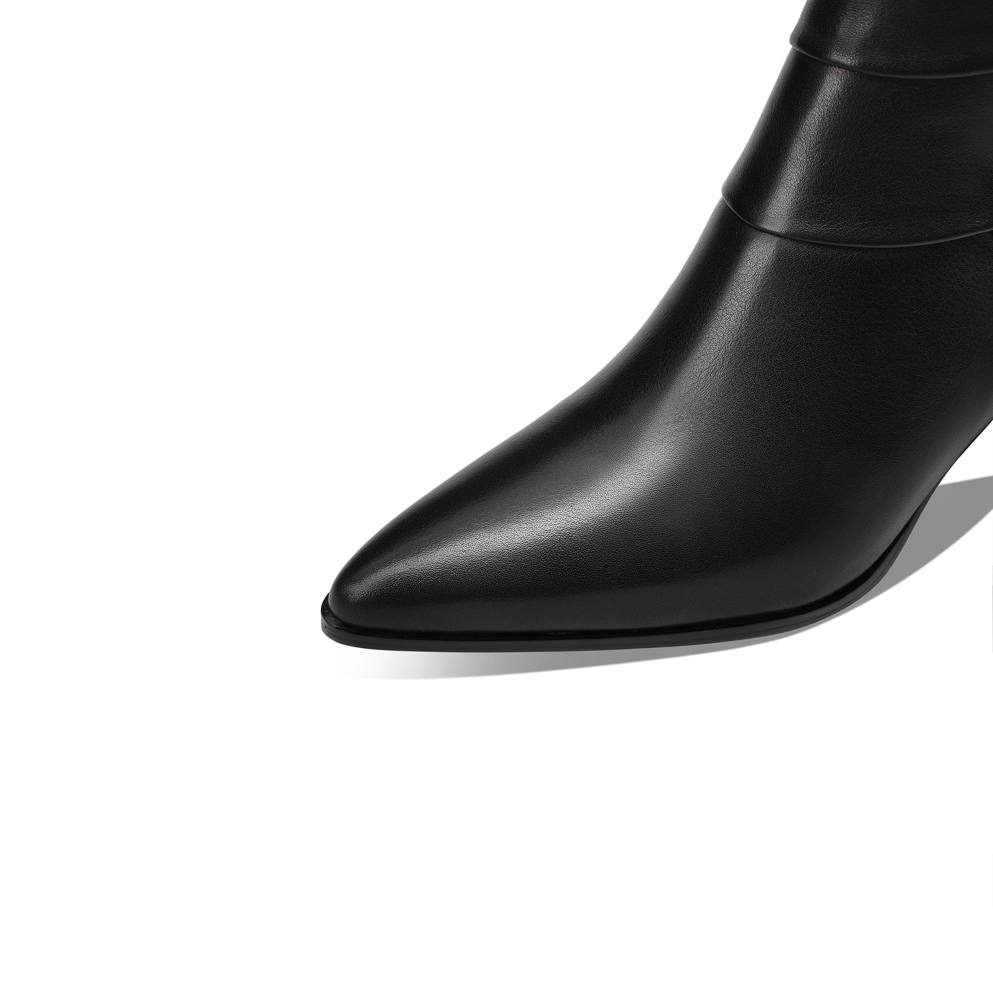 TinaCus Women's Handmade Ankle Boots Genuine Leather Patchwork Pointed Toe Side Zipper Block Heel Short Booties