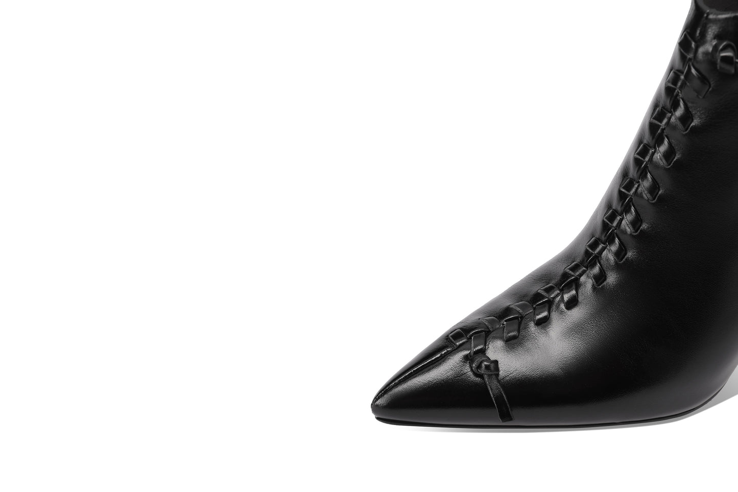 TinaCus Stiletto Heels Ankle Boots Women's Pointed Toe Genuine Leather Handmade Back Zipper Elegant Booties