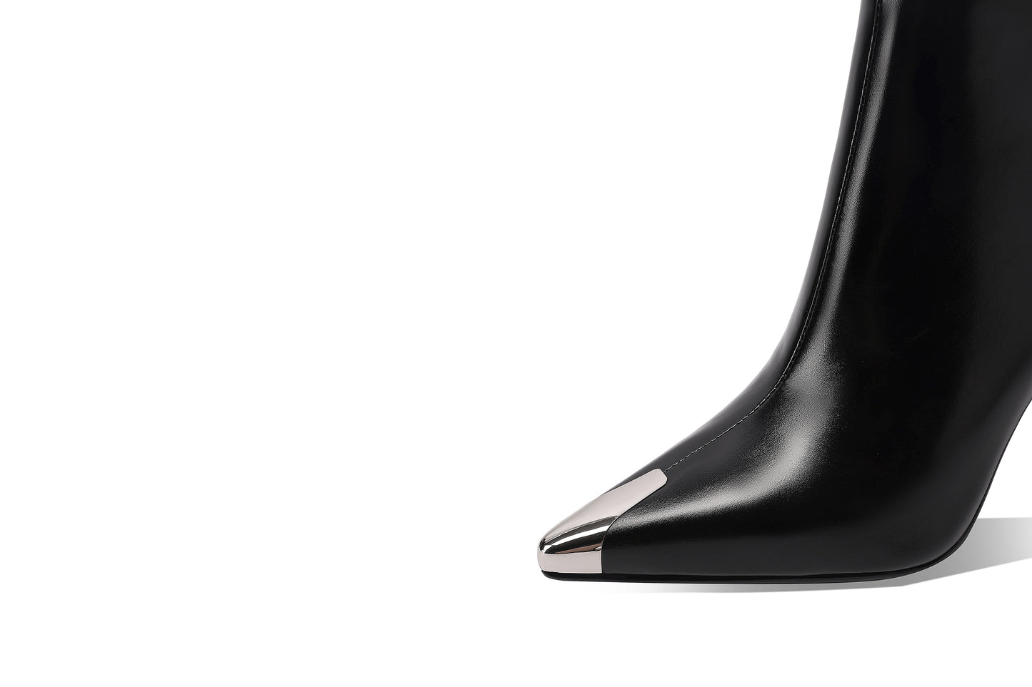 TinaCus Women's Genuine Leather Handmade Metal Toe Stiletto Heel Side Zip Up Ankle Boots