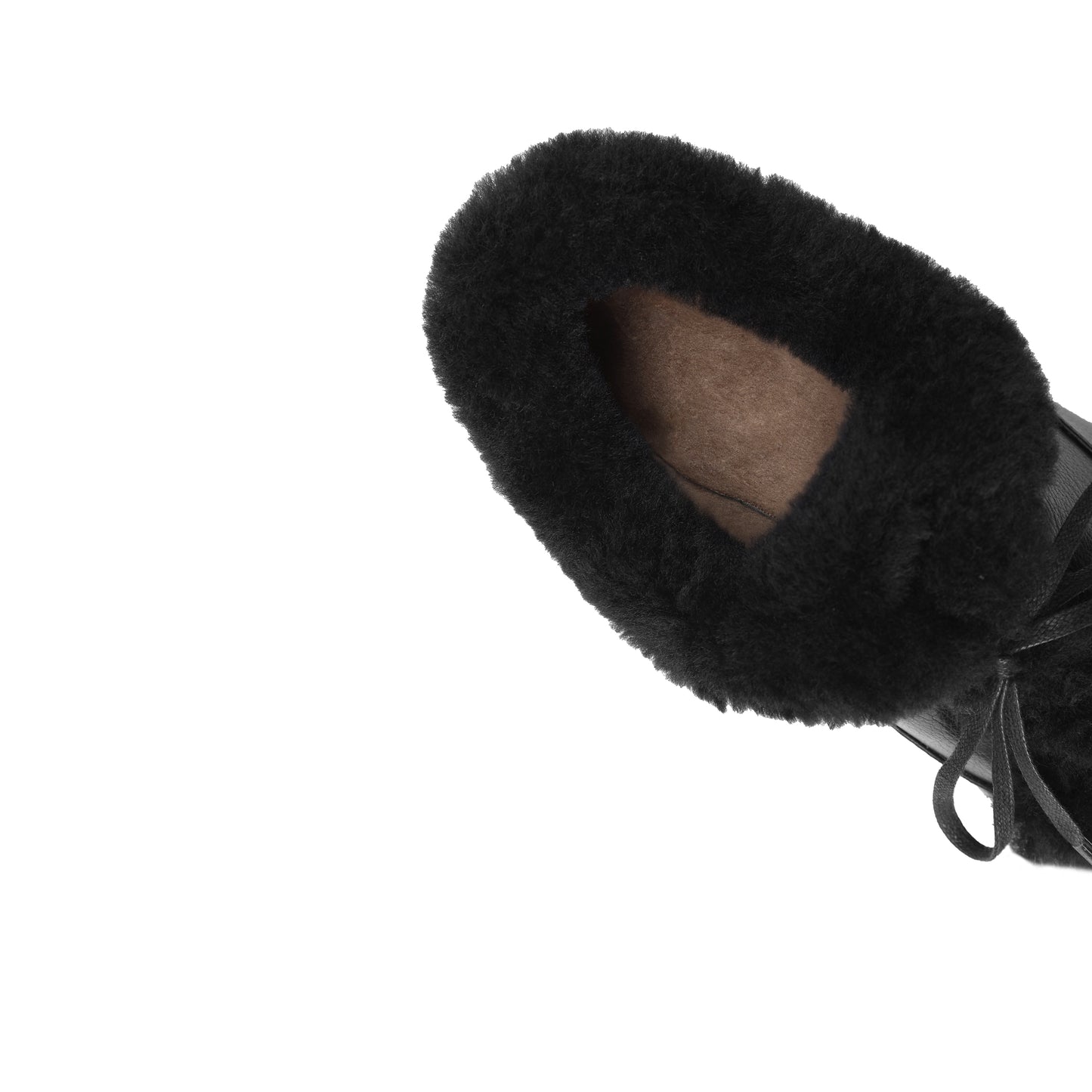 TinaCus Genuine Leather Handmade Fur Lining Pumps Women's Square Toe Mid Chunky Heels Lace up Oxford Shoes