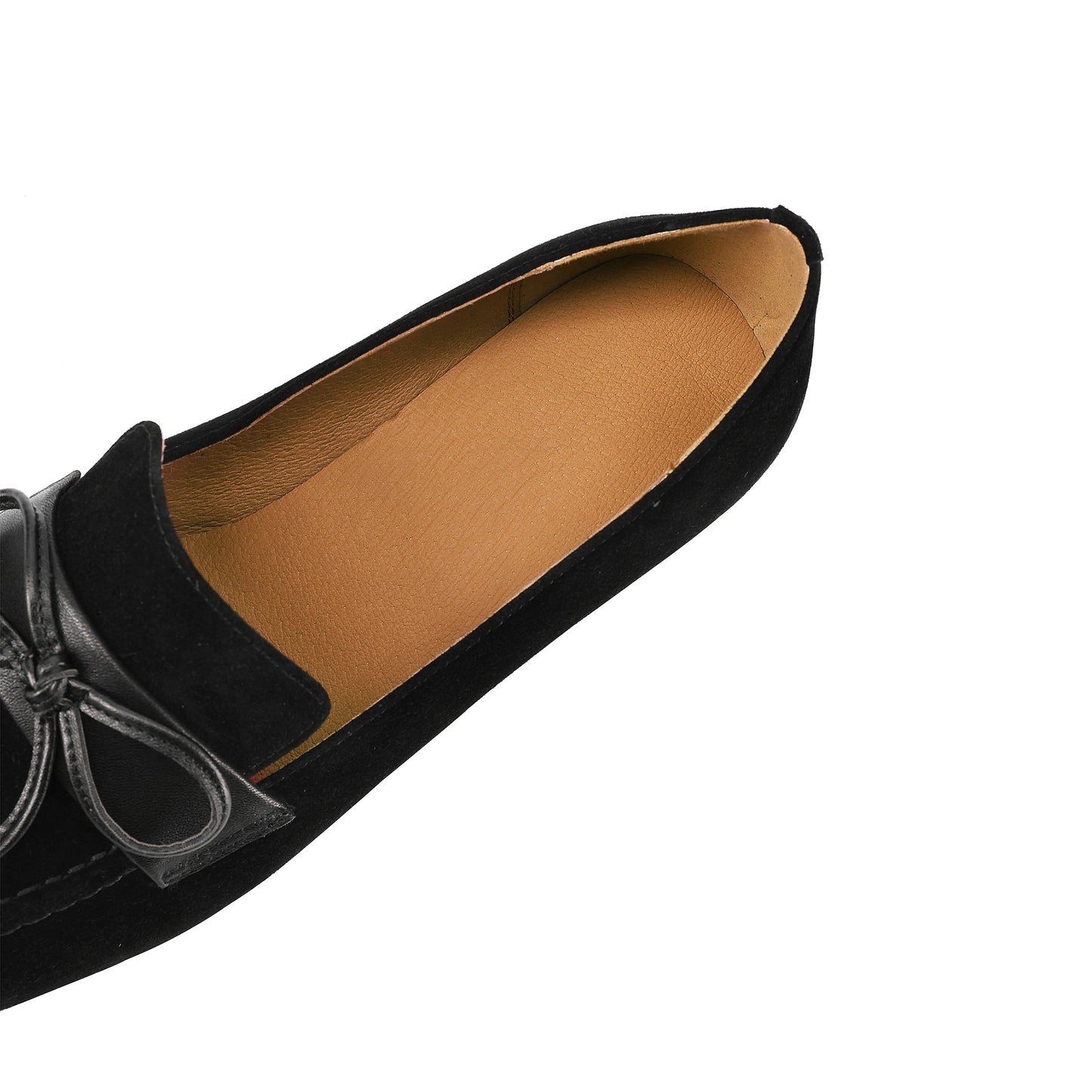 TinaCus Handmade Women's Suede Leather Comfy Slip On Square Toe Block Heel Office Loafers Shoes