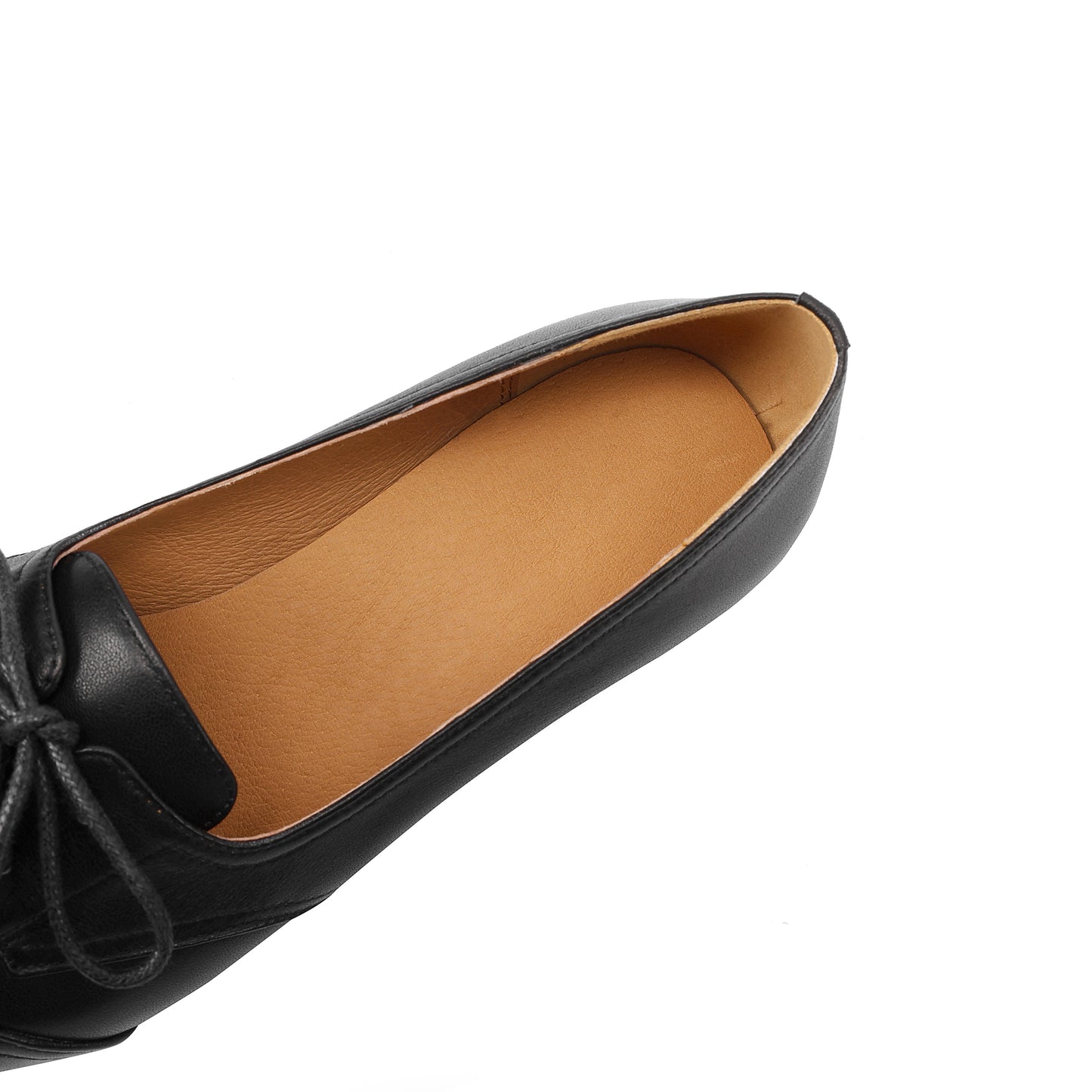 TinaCus Women's Pointed Toe Genuine Leather Handmade Chunky Heels Lace up Oxford Shoes