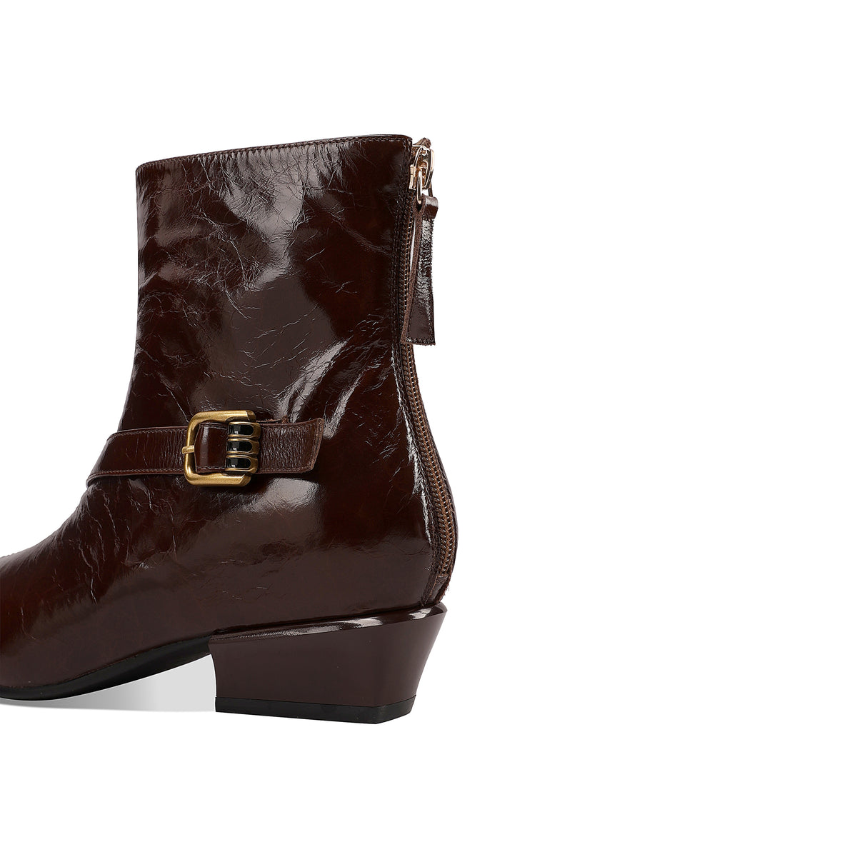 TinaCus Women’s Square Toe Back Zipper Low Cuban Heel Ankle Booties
