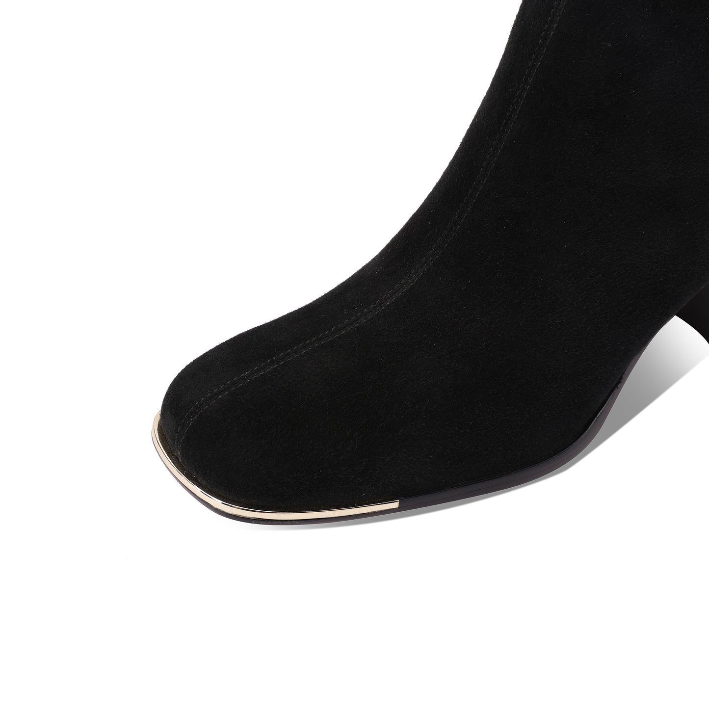 TinaCus Zipper with Lace up Ankle Boots Women's Square Toe Suede & Genuine Leather Mid Chunky Heels Handmade Booties