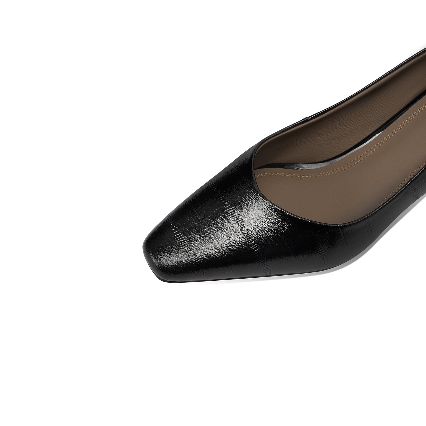 TinaCus Genuine Leather Handmade Chunky Heel Women's Pointed Toe Chic Dress Pumps Shoes