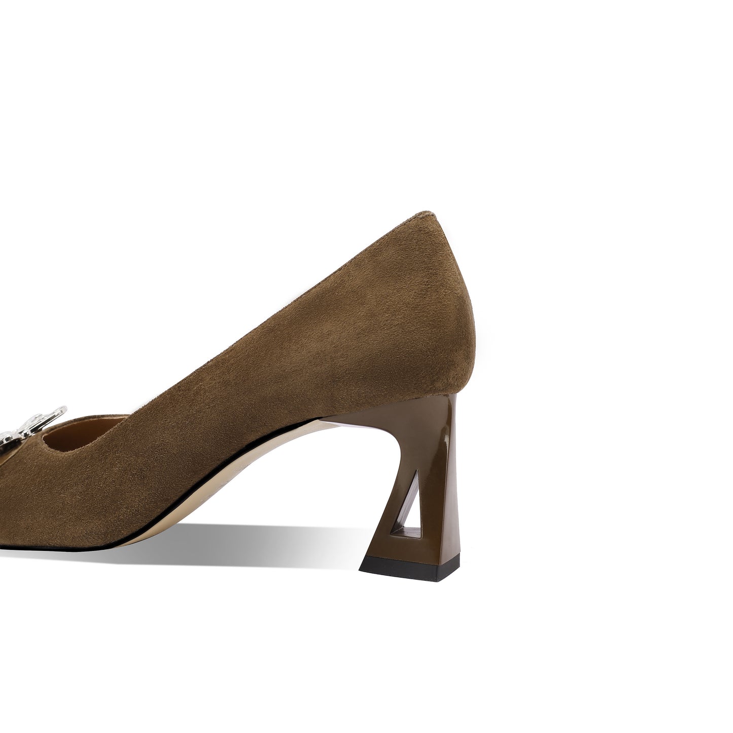 TinaCus Women's Cap Toe Two-Toned Genuine/Suede Leather Handmade Chunky Heels Pumps Shoes with Butterfly