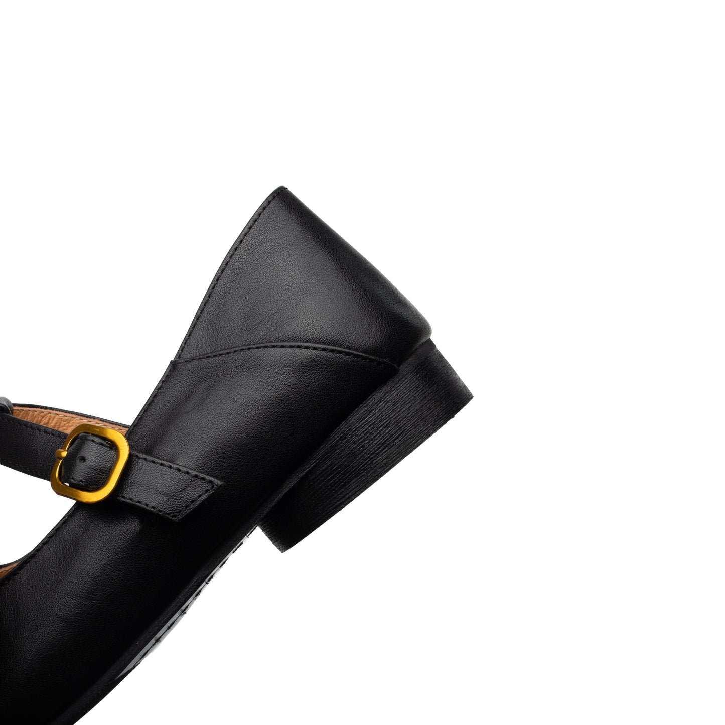 TinaCus Women's Soft Leather Round Toe Weave T-Strap Stacked Heel Mary Jane Flats Shoes