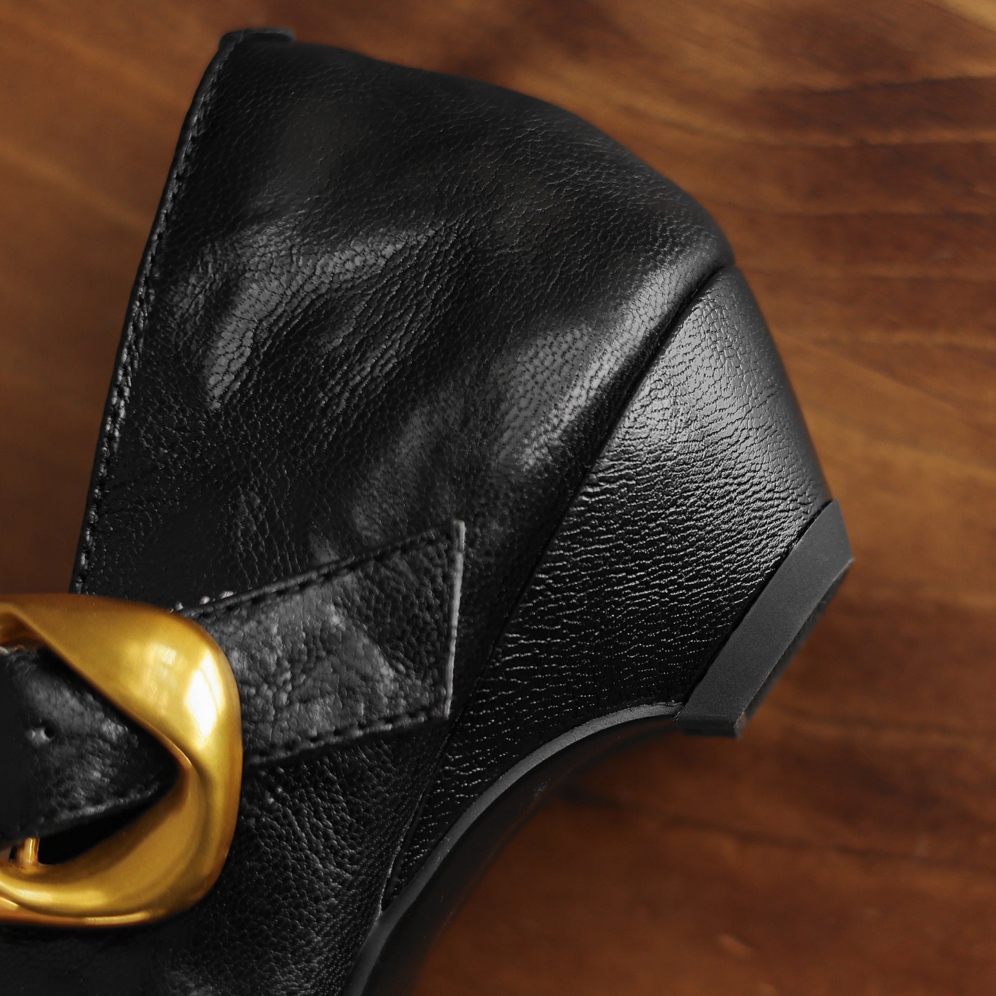 TinaCus Handmade Women's Genuine Leather Square Toe Metal Buckle Mary Jane Ballet Flats