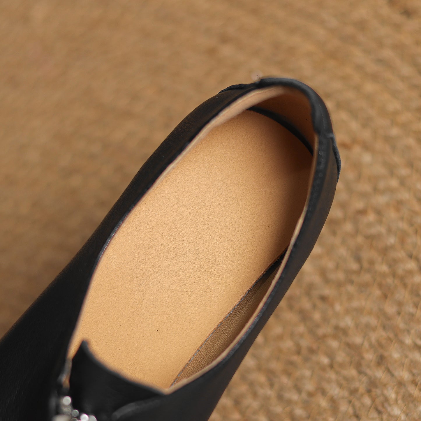 TinaCus Genuine Leather Women's Square Toe Handmade Front Zipper Low Heels Pumps Shoes